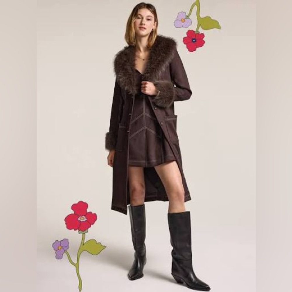 Old Navy x Anna Sui Vegan Suede Coat